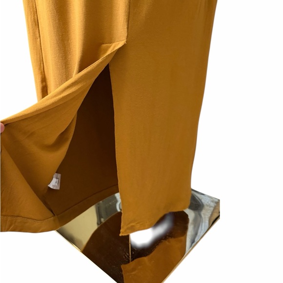 Eileen Fisher Jersey Maxi Skirt in Goldenrod Spring Summer Minimalist Medium - Picture 6 of 11